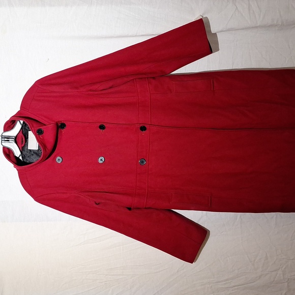 Old Navy Jackets & Blazers - Vintage Red Trench Coat, Wool Rayon, Double Breasted, Old Navy, 16, NWOT